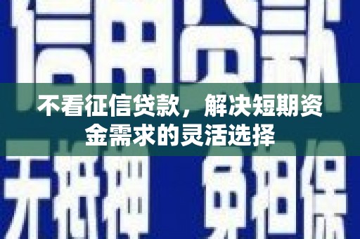 图们不看征信贷款，解决短期资金需求的灵活选择
