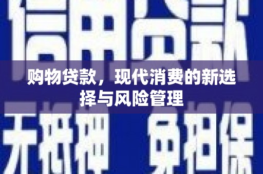 泾县购物贷款，现代消费的新选择与风险管理