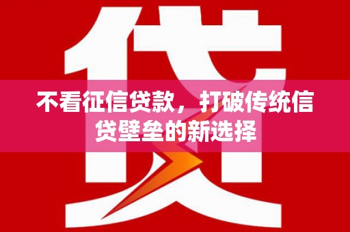 雁塔不看征信贷款，打破传统信贷壁垒的新选择
