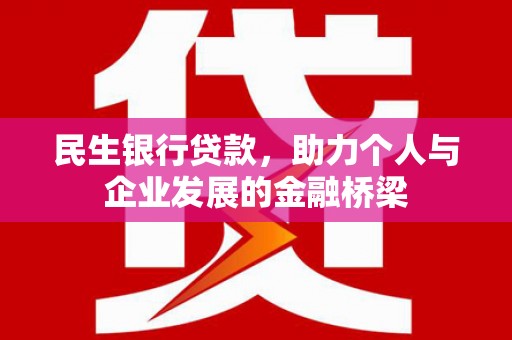 正阳民生银行贷款，助力个人与企业发展的金融桥梁