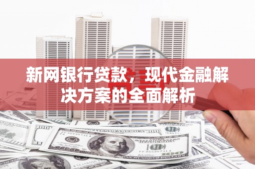 高安新网银行贷款，现代金融解决方案的全面解析