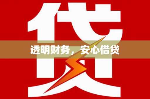 中和透明财务，安心借贷
