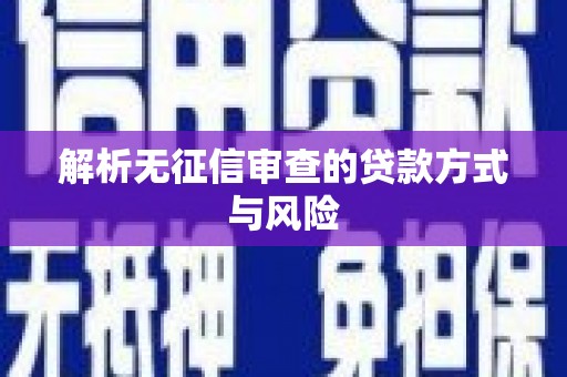 云和解析无征信审查的贷款方式与风险