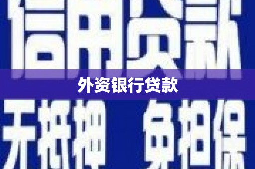 柯桥外资银行贷款