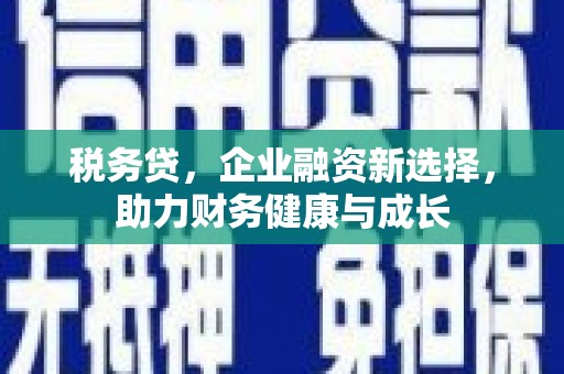 定海税务贷，企业融资新选择，助力财务健康与成长